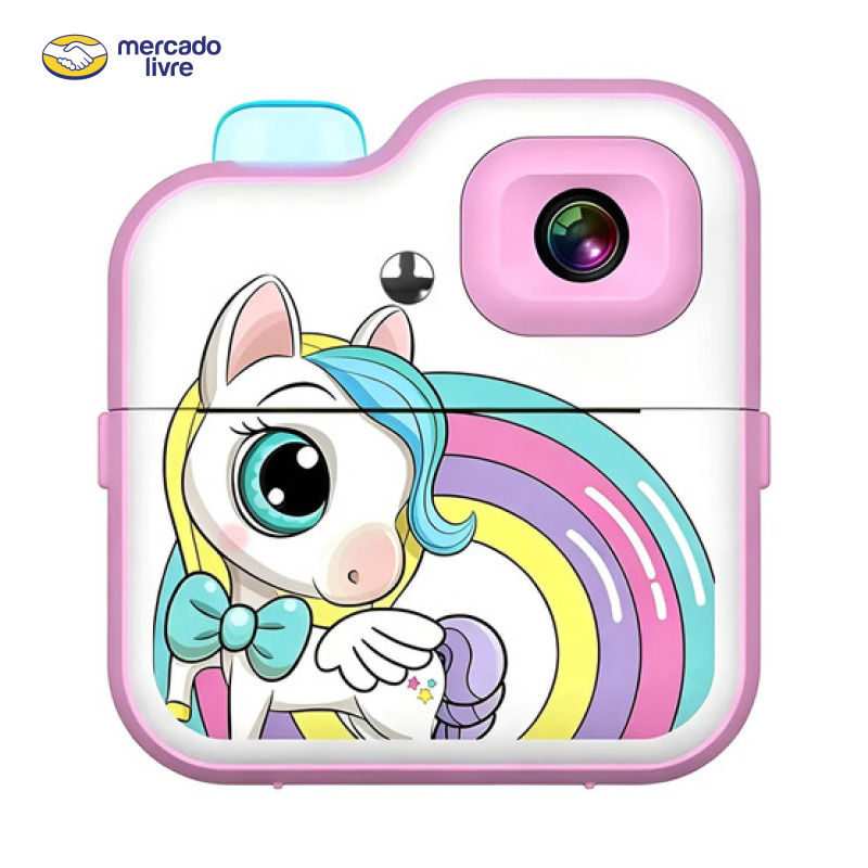 Câmera Infantil Instantâneal Tela Digital Hd Divertida Jogos 12811-rosa