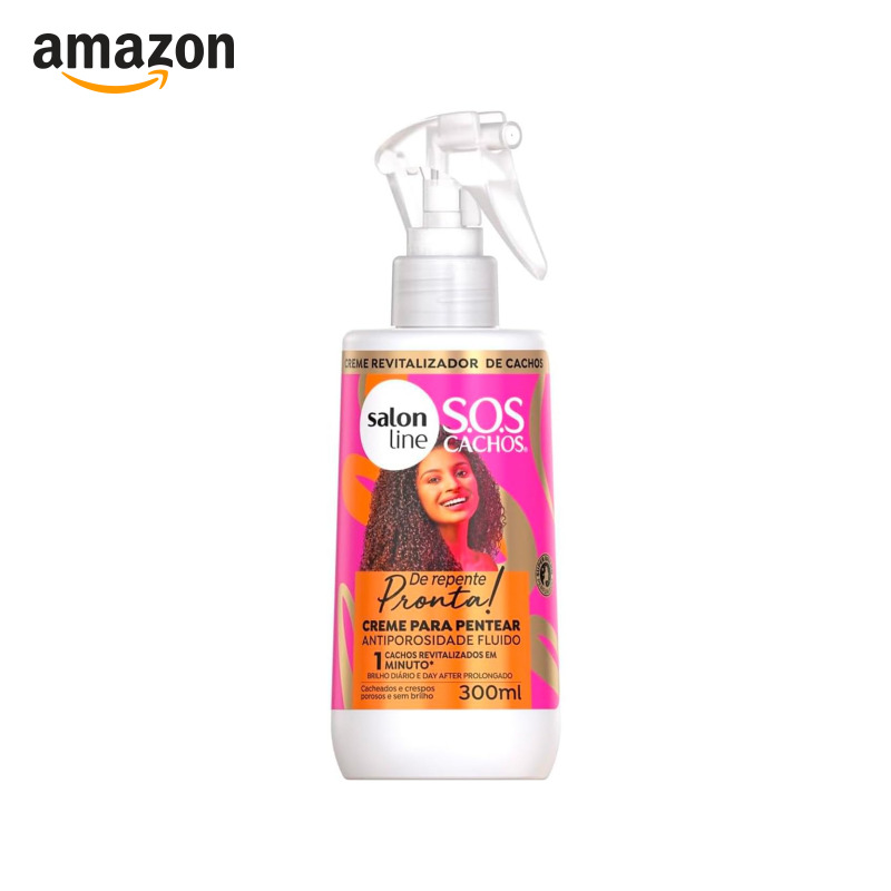 Salon Line, Creme para Pentear Fluido, SOS Cachos, De Repente Pronta, Vegano - Para Cabelos Cacheados e Crespos, 300ml