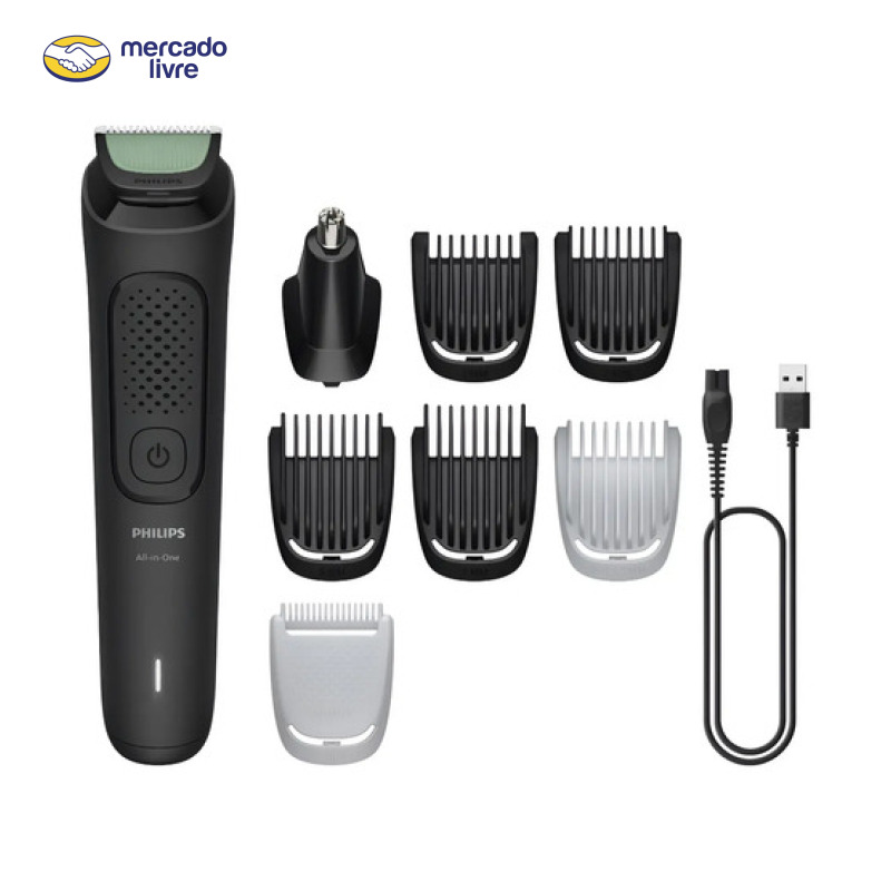 Aparador e Barbeador Elétrico All-in-One Série 3000 8 em 1 : Visual completo para rosto, cabelo e corpo | 60 min sem fio | Lâminas autoafiaveis de aço | Pontas arredondadas | MG3917/15