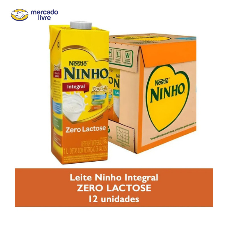 Leite Uht Integral Ninho Zero Lactose Vit. 1l 12un