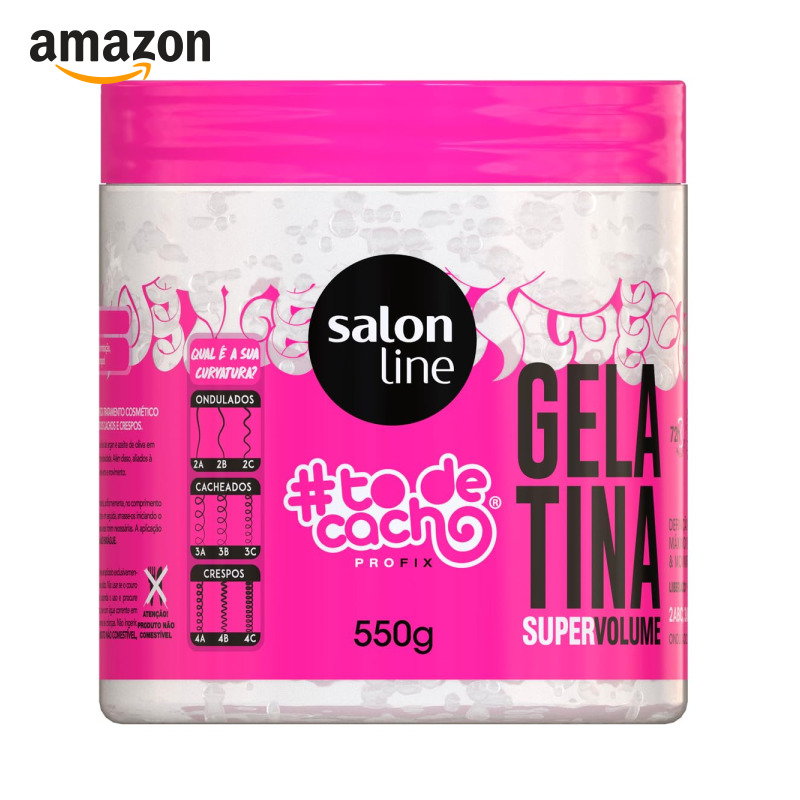 Salon Line, Gelatina Capilar, #TodeCacho, Super Volume, Vegano - Para Cabelos Ondulados, Cacheados e Crespos, 550 g