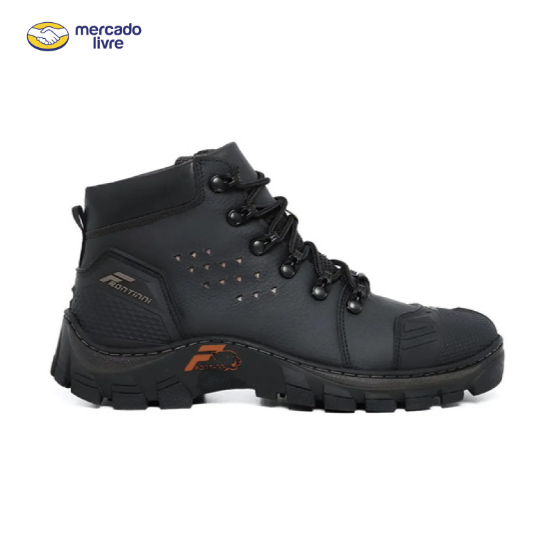 Bota Masculina Bico Pvc Coturno Trabalho Botina Segurança