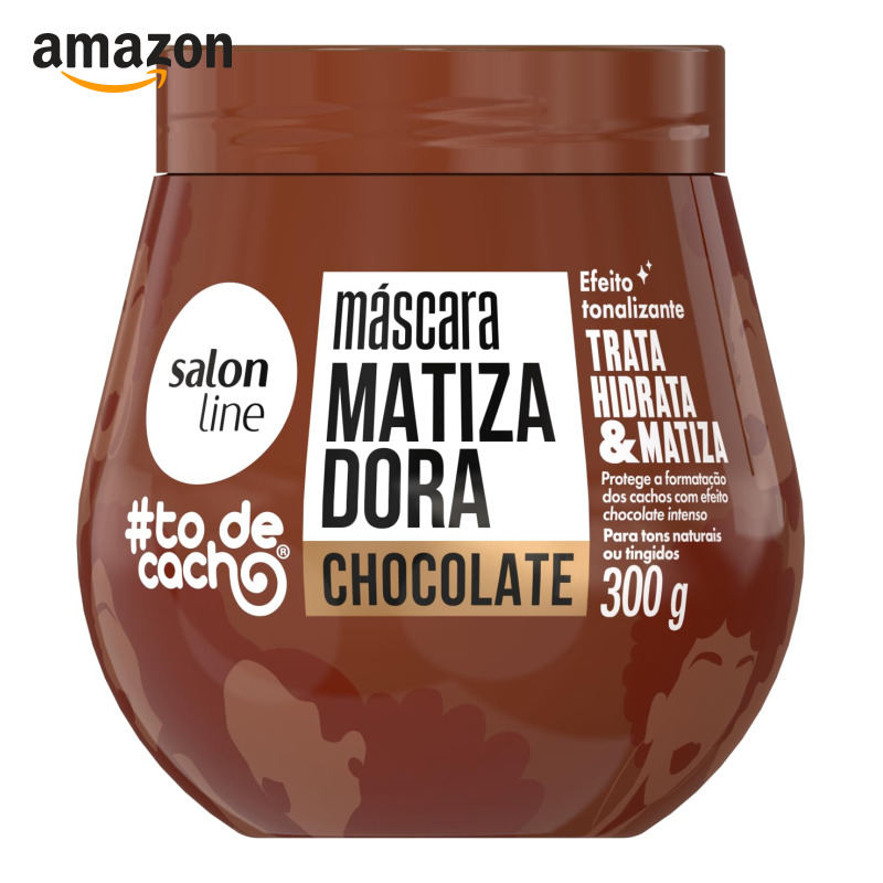 Salon Line, Máscara Matizadora, #TodeCacho, Chocolate, Vegano - Para Cabelos Ondulados, Cacheados e Crespos, 300 g