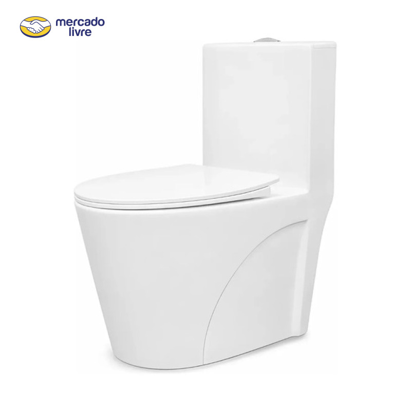 Vaso Sanitário Monobloco Completo Barcelona Branco Caixa Acoplada Assento Soft Close Saída Vertical Duplo Acionamento Dual Flush 3/6L Bacia Cerâmica Premium Fácil Limpeza Design Moderno Stillus Home