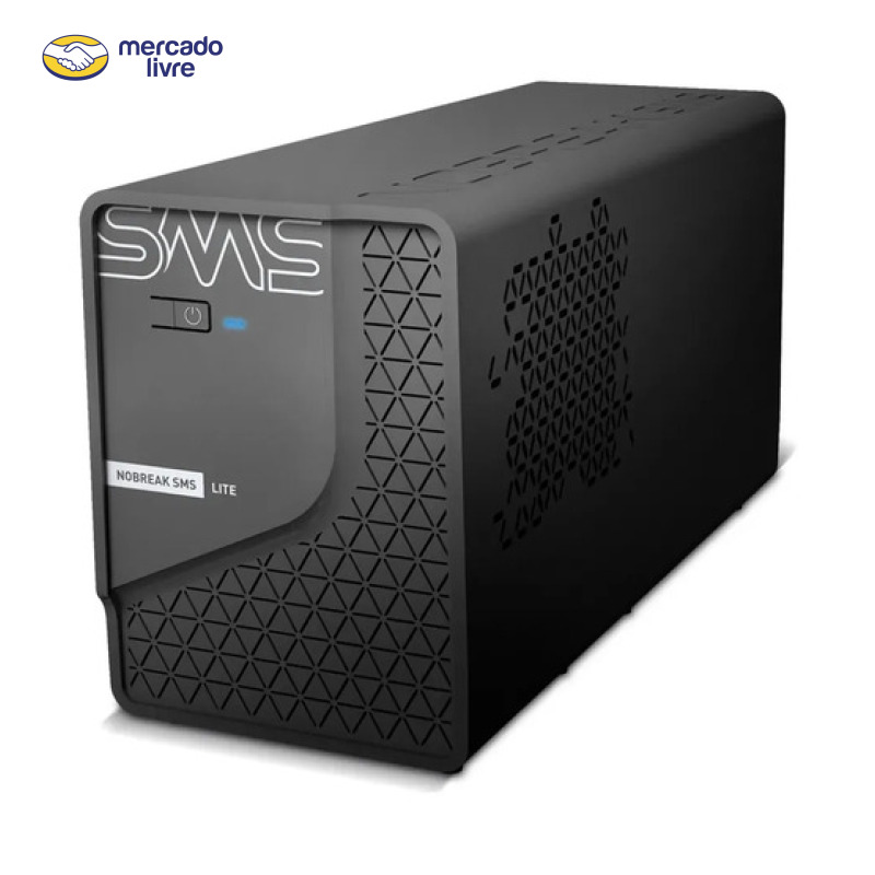 Nobreak SMS Lite 600VA Bivolt Automático com 4 Tomadas para PC e Notebook