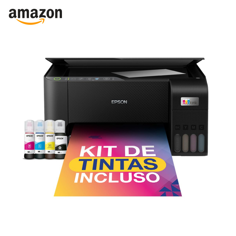 EPSON Multifuncional EcoTank L3250 - Tanque de Tinta Colorida, Wi-Fi Direct, USB, Bivolt,Preto.