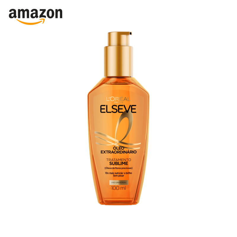 L'Oréal Paris Elseve Óleo Extraordinário Finalizador Capilar, Nutrição Profunda com 6 Óleos Preciosos, Anti-Frizz, Proteção Térmica até 230°C, Brilho Intenso para Todos os Tipos de Cabelo, 100ml