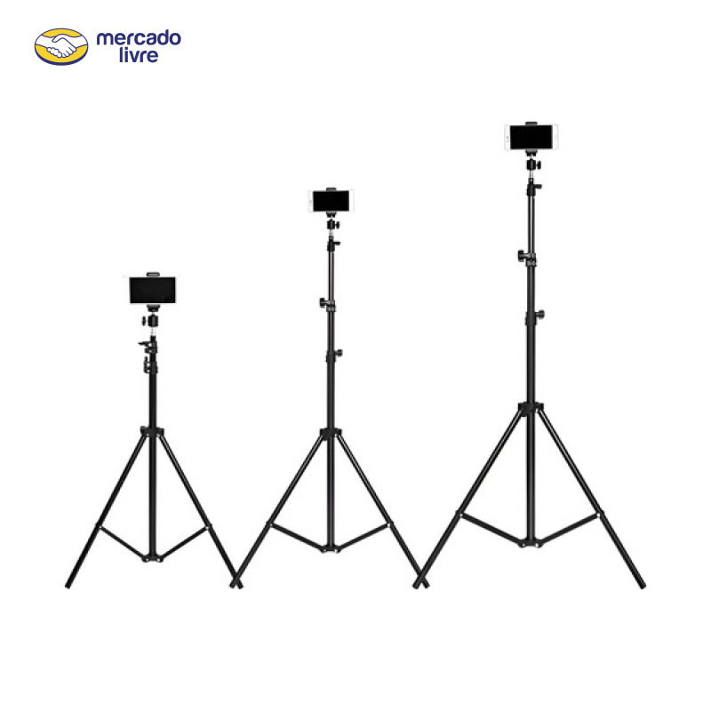 Tripé Profissional 2.1m + Suporte Para Celular Câmera