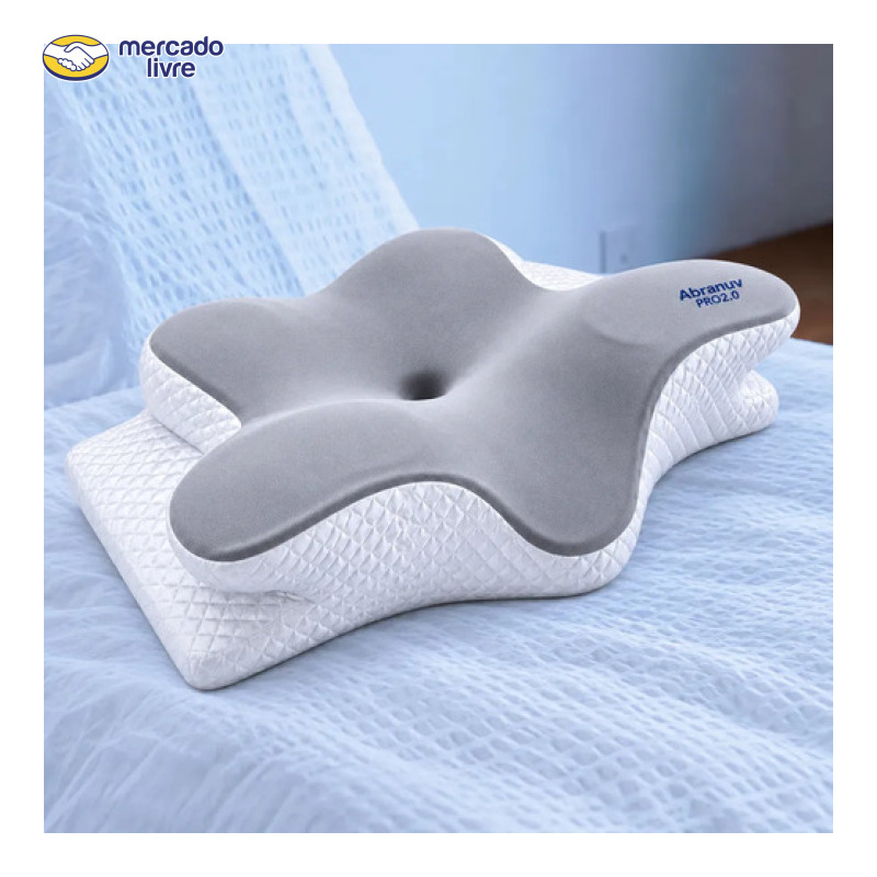 Travesseiro Cervical Ergonômico em Espuma Viscoelástica para Dormir S-5431 VT Abranuv