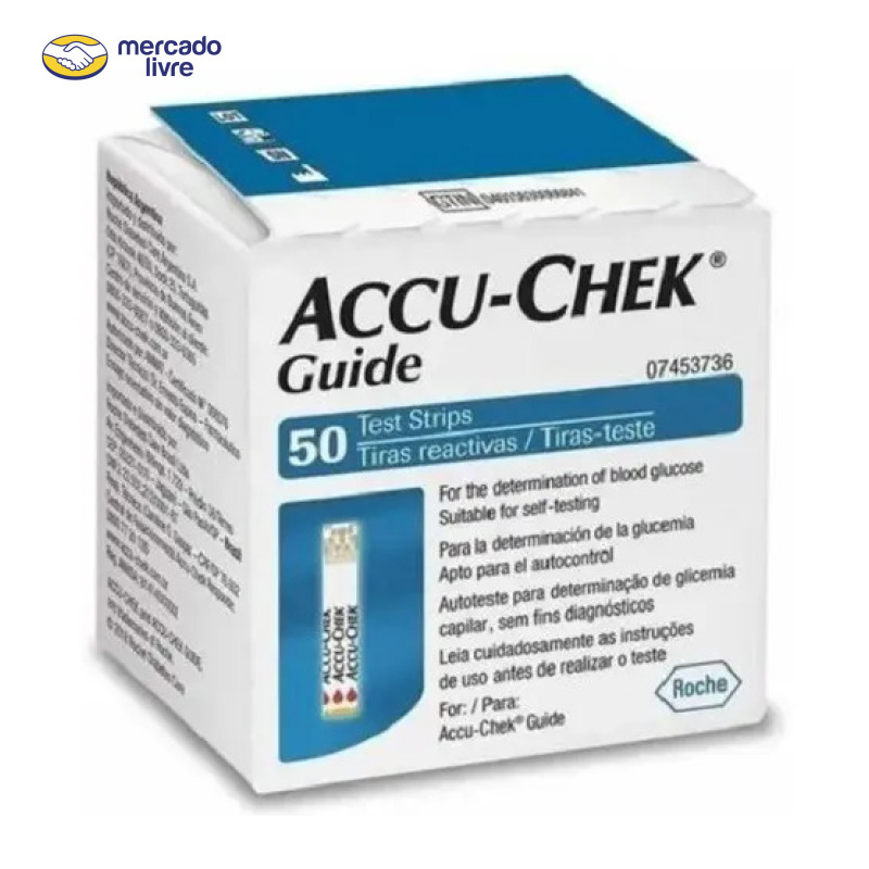 Tiras Roche Accu-Chek Guide 50 Unidades Para Teste de Glicemia