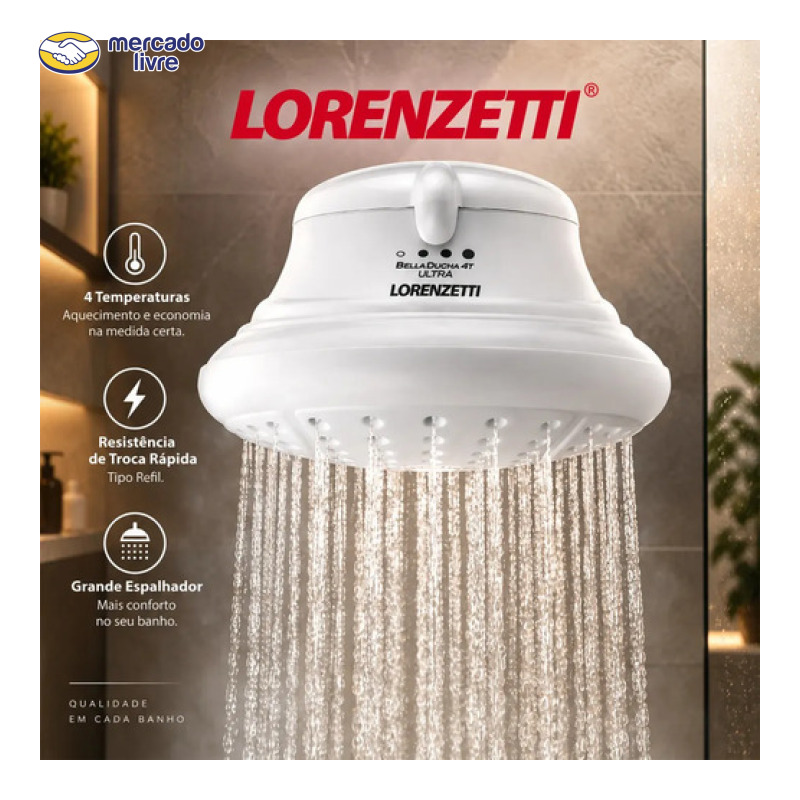 Chuveiro Lorenzetti Bella Ducha 4T Ultra para Parede
