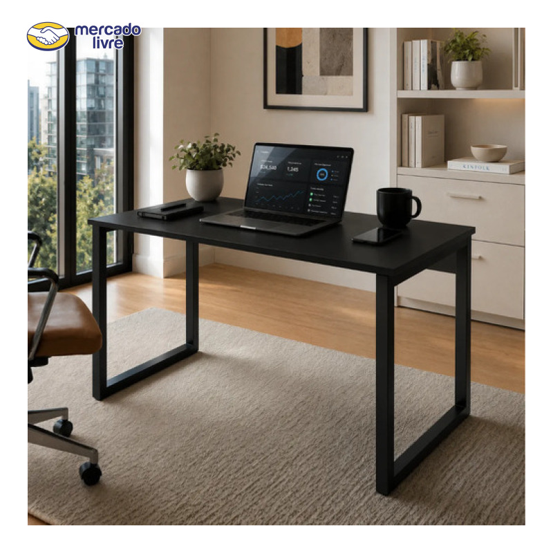 Mesa Escrivaninha Diretor Industrial 100cm Mdf Premium E Aço