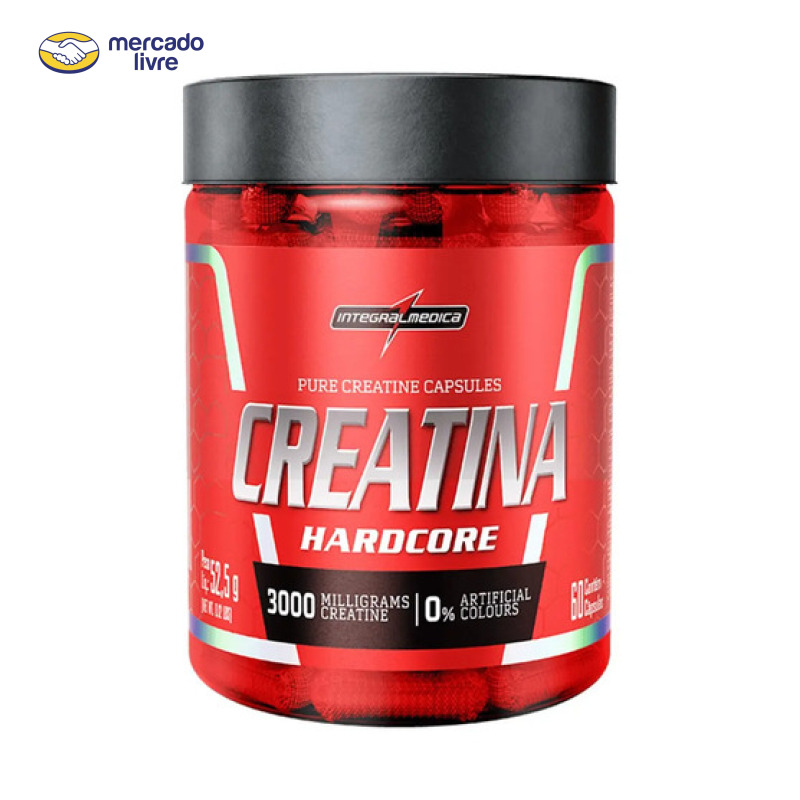 Creatina Integralmedica 100% Pura 60 Cápsulas - Aumento de Resistência e Desempenho para Atletas e Treinos Intensos