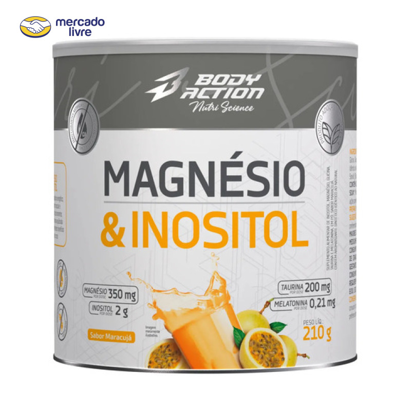 Mineral/Vitamina Bodyaction Nutri Science Magnésio E Inositol Taurina Melatonina 210g em pó sabor Maracujá x 210g