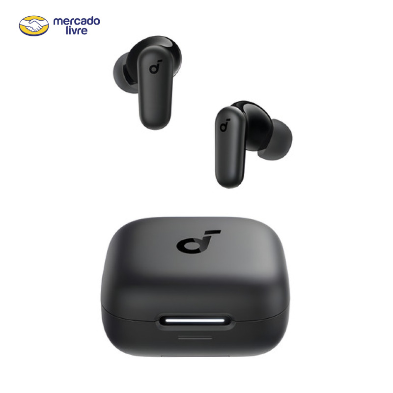 Fone de Ouvido Bluetooth 5.4 soundcore P30i da Anker, Cancelamento de Ruído Adaptativo, Graves Poderosos, 45H de Reprodução, Estojo 2-em-1 com Suporte para Celular, IP54, Fone sem fio TWS, Preto