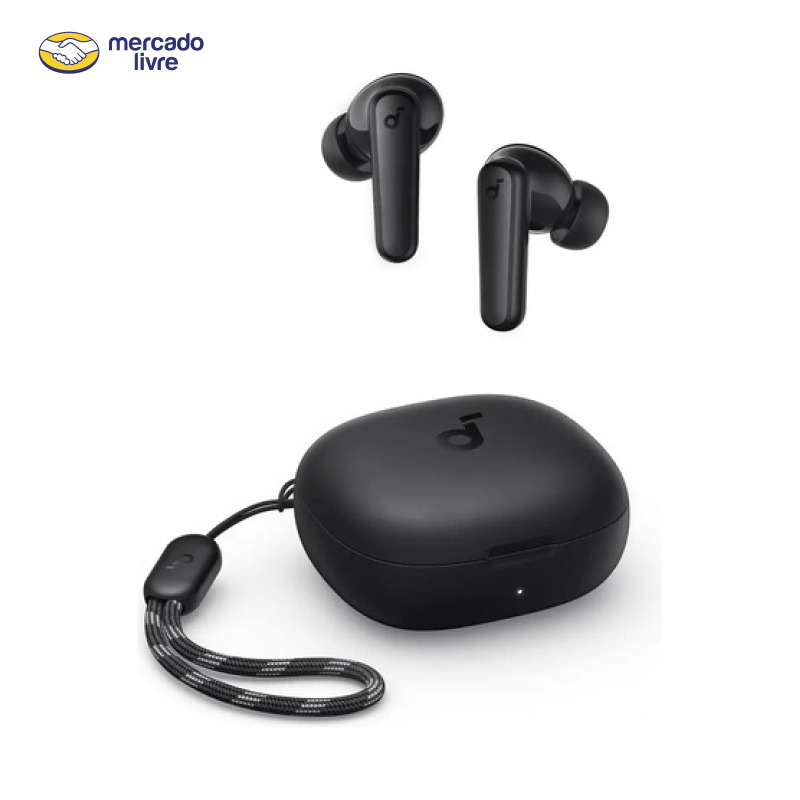 Fone De Ouvido Soundcore by Anker P20i Graves Poderosos e Impactantes Bluetooth 5.3 30H de Reprodução Resistência à Água 2 Mics IA para Chamadas Claras Personalização de Som via App Cor Preto