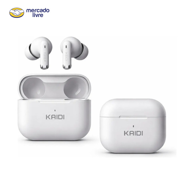 Fone Bluetooth 5.4 Sem Fio Tws Kaidi Kd780 Graves Potentes Branco
